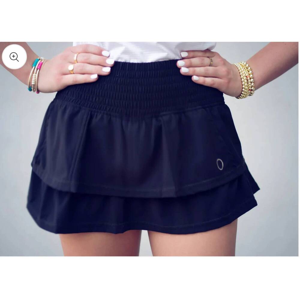 NEW THE BUBBLE ruffle mini skirt in black
